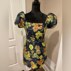 Lulu navy damask dress